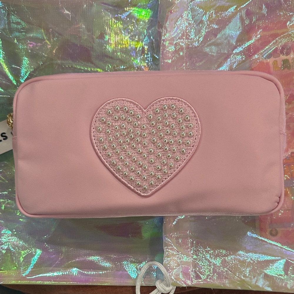 Stoney Clover Flamingo Jumbo Heart Small Pouch Pink Pearl